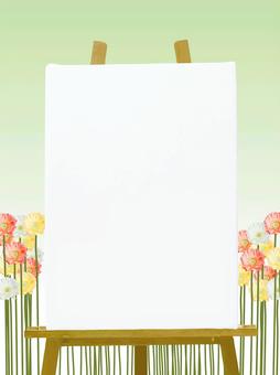 Illustration, gerbera, flower, easel, 