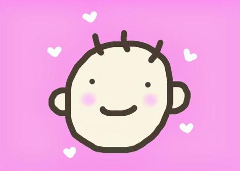 可愛い赤ちゃん 赤ちゃん,顔,可愛い,ピンク,ハートのイラスト素材
