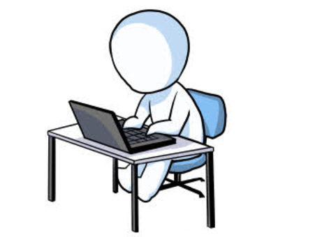 パソコンでタイピングをする人 タイピング,パソコン,パソコン作業,事務作業,棒人間,事務,オフィスワーク,入力,入力作業,在宅勤務のイラスト素材
