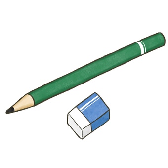 Illustration, crayon, eraser, simple, 