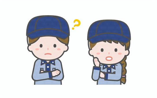 ミニ_2人_郵便配達員の男女04 男性,女性,大人,職業,仕事,郵便,配達,物流,ドライバー,配送のイラスト素材