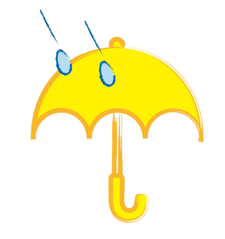 00 _003, umbrella, yellow, raindrops, JPG, PNG and EPS