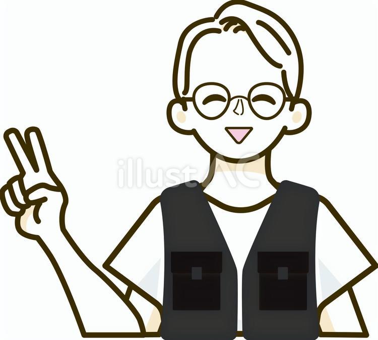 メガネの男性２ 男性,人物,2のイラスト素材
