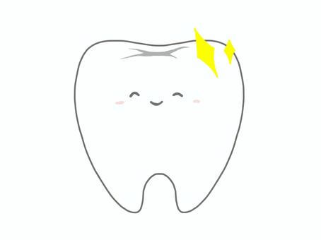 きれいな歯 顔付き きれいな歯 顔付き 歯,臼歯,歯みがき,永久歯,乳歯,奥歯,歯医者,デンタルケア,口腔ケアのイラスト素材