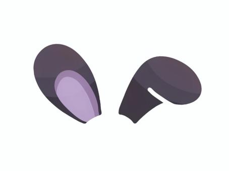 うさぎの耳 うさぎ,耳,黒,紫,可愛いのイラスト素材