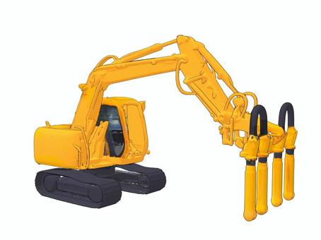 Illustration, vibrator, backhoe, construction machine, 