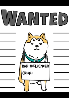 指名手配の柴犬　カラー 指名手配,柴犬,正面,パロディ,カラーのイラスト素材