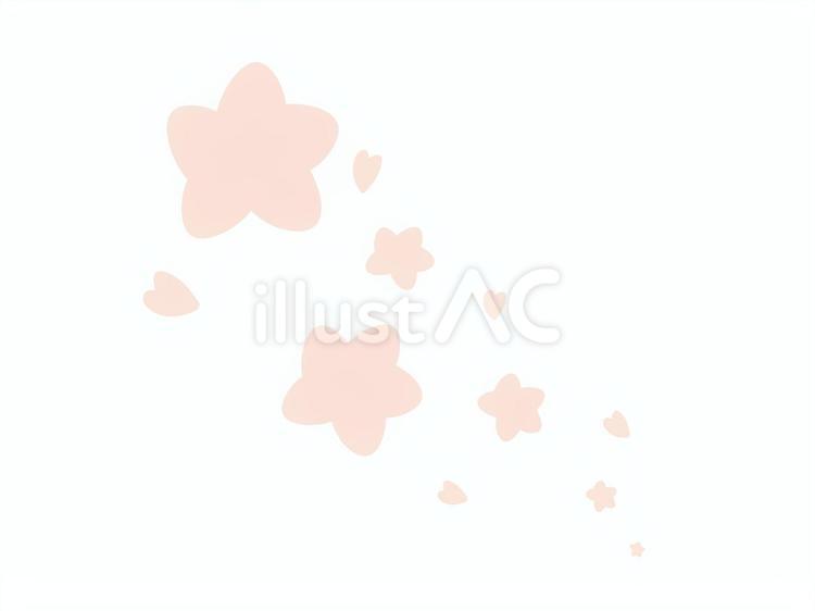 手描きの桜シルエット素材  ベージュ 素材,桜,パステルのイラスト素材