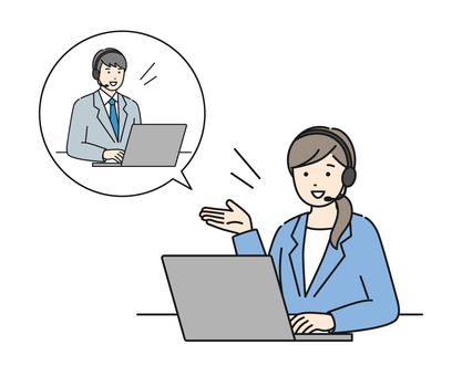 Businessman color talking remotely Businessman color talking remotely