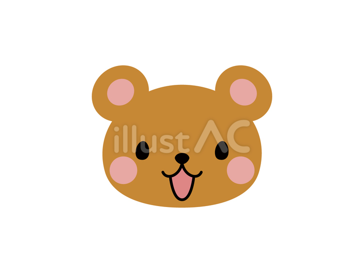 口を開けているくまの顔 くま,動物,顔のイラスト素材