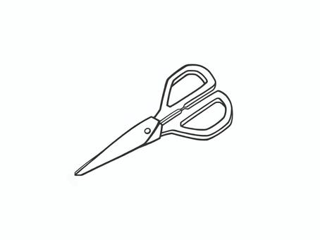 紙を切る時に使う文房具のはさみ はさみ,文房具,仕事,文具,手描き,道具,事務用品,オフィス用品,切る,カットのイラスト素材