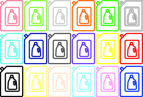 ピクトグラムの詰め替え用洗剤です。 ピクトグラム,洗濯,洗剤,詰め替え,シンプル,液体,家事,ランドリー,清潔,衣類のイラスト素材