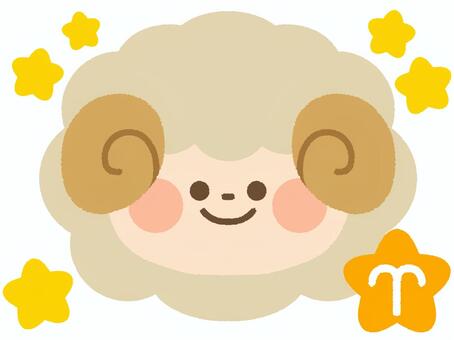 牡羊座 牡羊座,羊,黄道十二宮,星座,12星座,占い,星,西洋占星術,ホロスコープ,サインのイラスト素材
