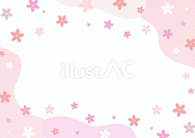 桜の花のフレーム 春,桜,背景のイラスト素材
