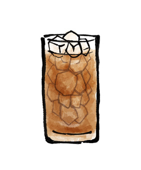 ウーロン茶　烏龍茶 烏龍茶,ウーロン茶,グラス,ソフトドリンク,飲み放題のイラスト素材