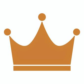 王冠マークC（ブロンズ） 王冠マーク,王冠,冠,クラウンマーク,クラウン,ブロンズ,銅,銅色,シンプル,カーブのイラスト素材