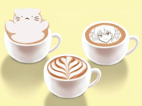 コーヒー コーヒー,飲み物,カフェイン,飲料,コーヒーカップ,リラックス,ソーサー,ラテアート,動物,ハートのイラスト素材