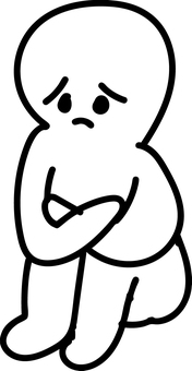 棒人間　膝を抱える人 膝,抱える,体育座り,うずくまる,しんみり,落ち込む,切ない,うつむく,人物,キャラのイラスト素材