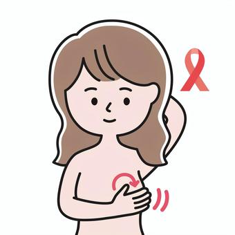 胸確認2 上半身 裸_影 SLW 胸確認2 上半身 裸_影 SLW 女性,レディ,はだか,乳房,乳腺,乳管,乳癌,乳がん検診,ピンクリボン,セルフチェックのイラスト素材