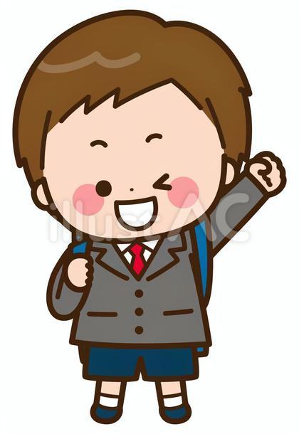 ランドセルを背負ったスーツの男の子