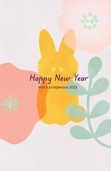 2023 New Year's card Scandinavian taste Rabbit year, , JPG