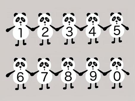 パンダ　数字 パンダ,数字,1,2,3,4,5,6,7,8のイラスト素材