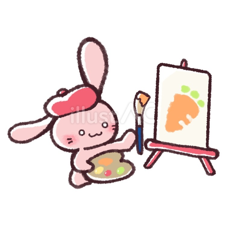 芸術の秋 うさちゃん 芸術,秋,うさぎのイラスト素材