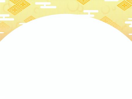 Rape blossom color Japanese pattern half frame, japanese style, and handle, frame, JPG and PNG