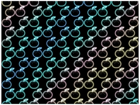 梨の壁紙　ネオン 梨,なし,壁紙,背景,ポストカード,ネオン,パステルカラー,グラデーション,黒,秋のイラスト素材