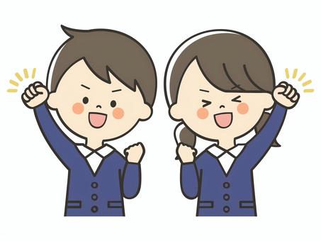 元気いっぱいなこどもたち 元気いっぱいなこどもたち 男の子,女の子,やる気,頑張る,元気,頑張ろう,応援,ガッツポーズ,向上心,ファイトのイラスト素材