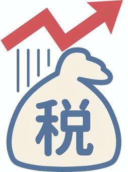 増税イメージ 税袋 増税,税金,税,税負担,会計,財務,金融,経済,上昇矢印のイラスト素材