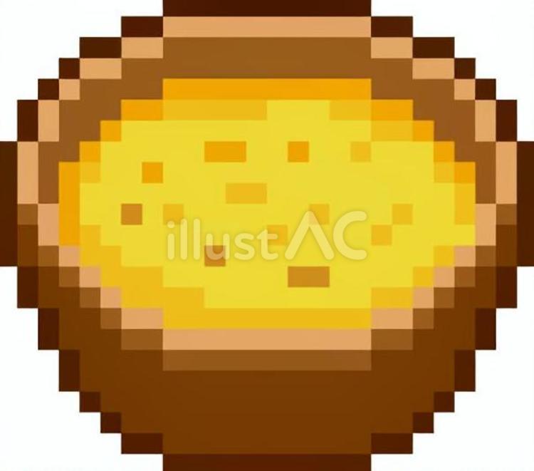 ドット絵の木の器のコーンスープです。 ドット絵,コーン,スープのイラスト素材