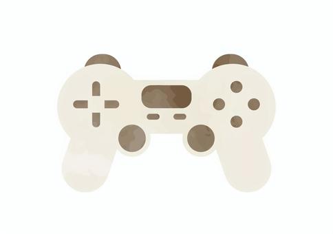 シンプルで可愛いコントローラーのイラスト シンプルで可愛いコントローラーのイラスト コントローラー,ゲーム,シンプル,機械,白色,簡素,主線なし,水彩風,手描き風,白背景のイラスト素材
