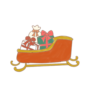 クリスマス ソリ 単品 クリスマス,ソリ,単品,手描き,ワンポイント,プレゼント,アイコン,シンプル,12月,冬のイラスト素材