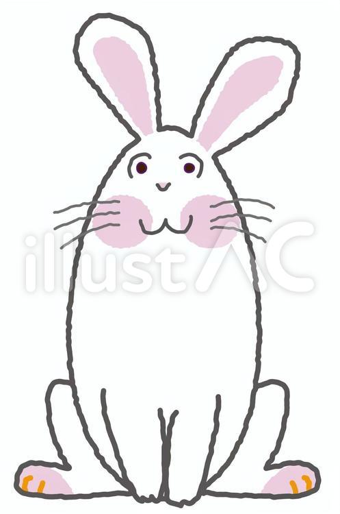 縦長うさぎ うさぎ,白い,動物のイラスト素材