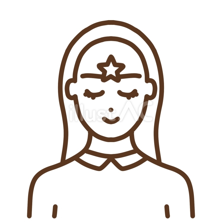 サードの愛子です。よろしくね。単色 女性,人物,瞑想のイラスト素材