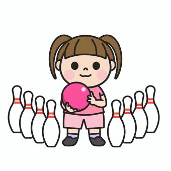 ボーリング大会でストライクを狙う女の子2 ボーリング大会でストライクを狙う女の子2 ボーリング,ボウリング,ボーリング場,遊び,ストライク,ピン,ボール,大会,球,ゲームのイラスト素材
