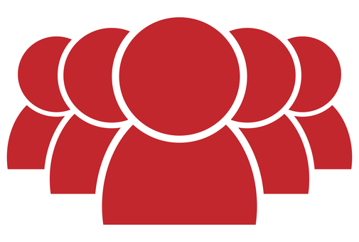 複数人数のシンプルな人物アイコン 赤 人物,人,集団,大勢,ユーザー,団体,組織,複数,プロフィール,仲間のイラスト素材