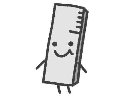 ものさし ものさし,文房具,グレー,かわいい,手描き風,ゆるい,キャラクターのイラスト素材