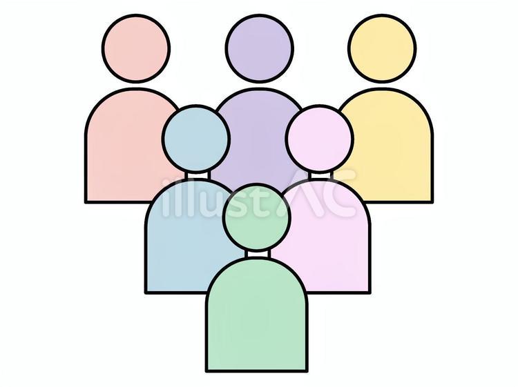 多様性のイメージ（6人の人） 多様性,色々,人のイラスト素材
