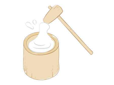 餅つき 餅つき,餅,臼,杵,つく,粘り,伸び,正月,1月,冬のイラスト素材