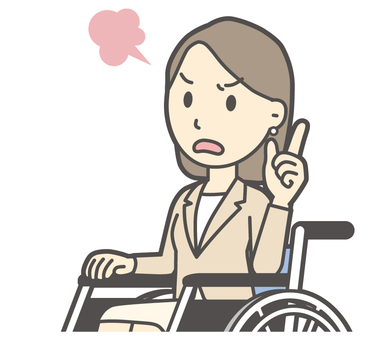  カジュアルスーツ女性-313-バスト 車いす,怒る,会社員,女性,スーツ,ビジネス,仕事,ol,人,大人のイラスト素材