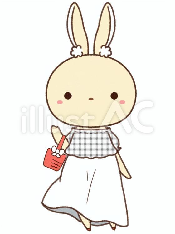うさぎさん６ うさぎ,かわいい,夏のイラスト素材