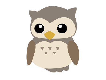 フクロウ 梟,鳥,生き物,羽,目,くちばしのイラスト素材