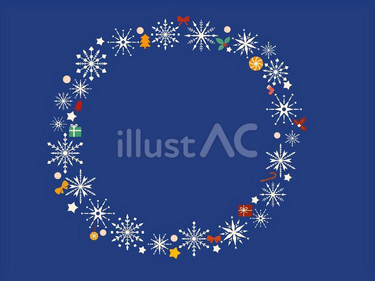 いろいろ使えるクリスマスフレーム青い クリスマス,クリスマスイブ,雪のイラスト素材