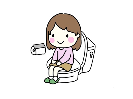 Illustration, toalete, wc de estilo ocidental, sentar, 