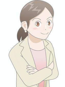 ビジネスウーマン2510(腕組み・笑顔) ビジネスウーマン2510(腕組み・笑顔) 女性,スーツ,腕組み,笑顔,得意顔のイラスト素材