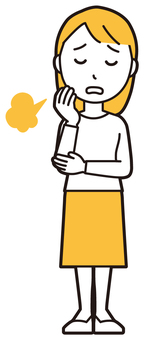  ロングヘア女性(黄)-066-全身