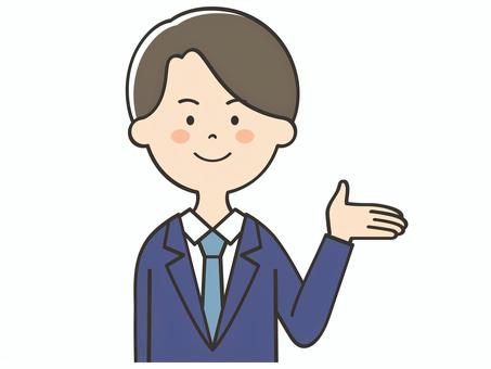 紹介するスーツの男性 紹介するスーツの男性 紹介,案内,説明,教える,男性,紹介する,解説,アドバイス,スーツ,重要のイラスト素材