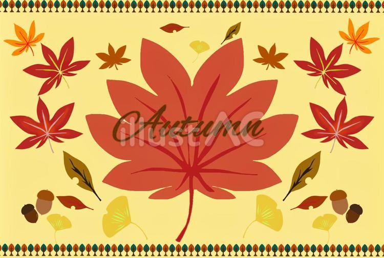 秋　Autumn 秋,紅葉,かえでのイラスト素材